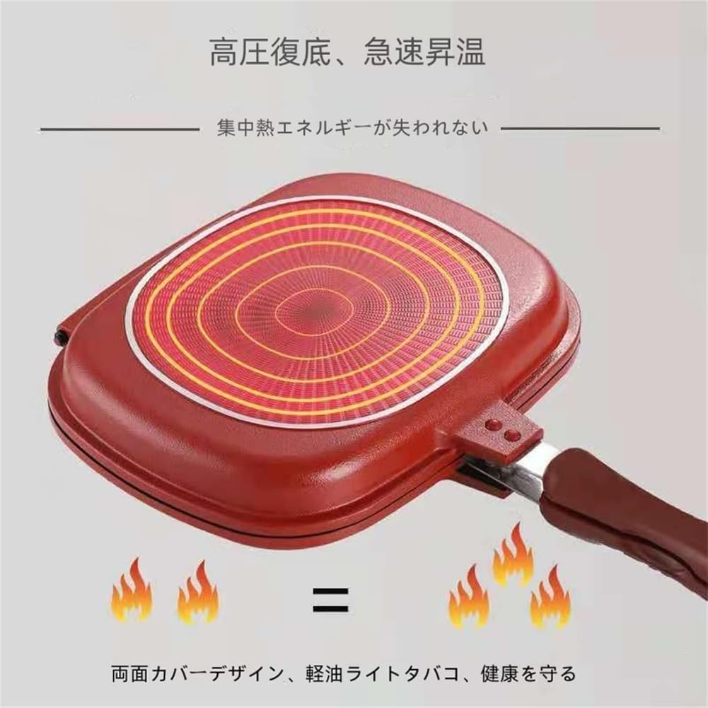 ぐらたん 両面焼きグリルパン 両面フライパン 丸洗い可能 お好み焼き